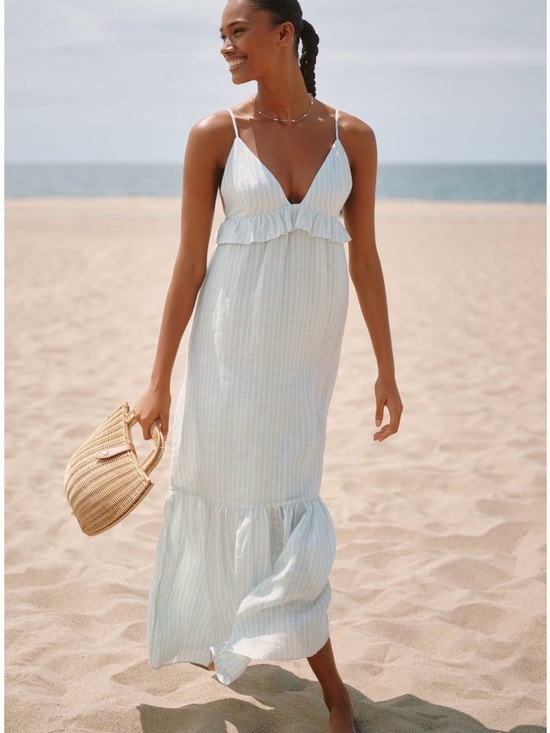 sundays Dresses & Skirts - sundays Light Blue and White Striped Maxi Dress